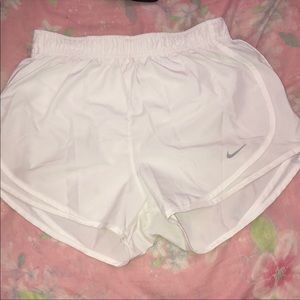 White Nike Dri-Fit shorts